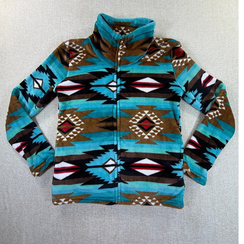 Trail Crest Women's Medium Blue NWT Southwest Full Zip Fleece Western Jacket
